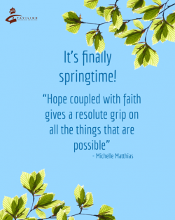 Springtime Hope Springtime and Hope. Hope in God. It differs from optimism.